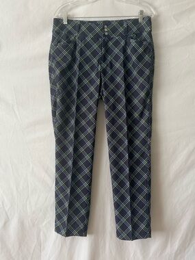 Jofit Navy Plaid Golf trousers with Green and Light Blue Lines